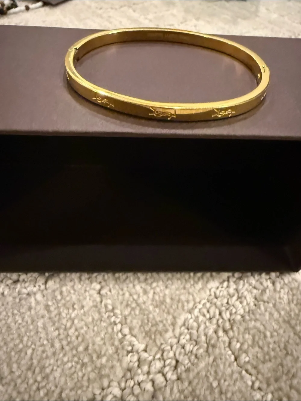 Gold and Black Enamel Cuff Bracelet - Women's Jewelry